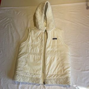 Patagonia White Reversible Hooded Vest